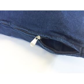 36"x29" Medium Size Removable Zippered Heavy Duty Durable Blue Denim Jean Cover Case for Small to Medium Dogs Fits 34"x27"x3" Pad Bed Size - External Cover Only