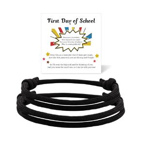 Back to School Gifts Mommy and Me Bracelets Kindergarten School Supplies First Day of School Bracelet Adjustable Bracelets for Girls Boys Gift