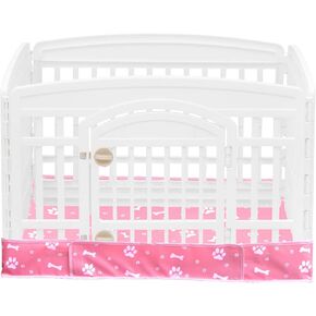 Dog Playpen Bottom Pad Fits for 36 Inch 4 Panels Exercise Pet Playpen, Dog Crate Pad Puppy Playpen Pad, Hoop and Loop Design (Note: Playpen Not Included!!!). -Pink