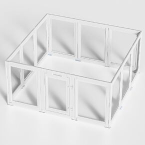 Dog Playpen Transparent Dog Playpen Indoor, Easy Assemble & Disassemble Clear Dog Pen, Sturdy & Easy Cleaning Plastic Dog Puppy Fence with Fence-to-Wall Anchor & Suction Cup (23.6" H, 12PCS)