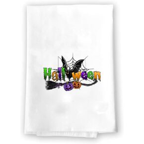 Halloween Decoration | Fall Kitchen Towels | Hand Towels For Bathroom | Pumpkin Decor | Gnome Witch Bat Black Cat Orange | Harvest Thanksgiving Halloween Decorations For Home