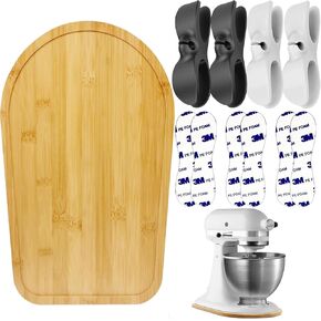 Bamboo Kitchenaid Mixer Slider Compatible With Kitchenaid Tilt Head 4.5-5Qt Stand Mixer,Kitchen Countertop Sliding Moving Tray For Kitchenaid Stand Mixer, Kitchenaid Accessories and Attachments