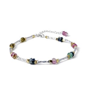 Classic Real Natural Handmade Super Seven Bracelet Round Shape Gemstone Sterling silver Overlay Cuff Crystal Jewelry