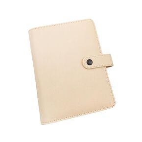 Vegan Leather 6-Ring Binder Planner Cover Fits B6 and Personal Wide Size (Black)