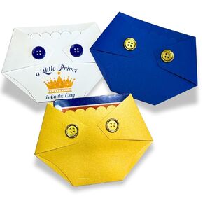 Boy Baby Shower Diaper Gift Card Holder Little Prince - Baby Shower Game Prizes, Gift for Winners
