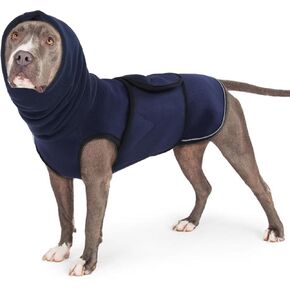 Lelepet Dog Anxiety Shirt with Dog Ear Cover for Anxiety Relief Dog Anxiety Jacket Breathable Dog Shirts with Dog Calming Hood Reflective Strips Dog Calming Vest for Thunderstorms,Separation,Fireworks