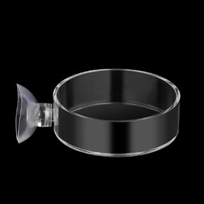 60mm Fish Tank Feeder Dish Aquarium Shrimp Feeder Dish with Suction Clear Fish Tank Feeding Bowl Round Clear Dishes Tray（2pcs）