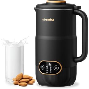 Automatic Nut Milk Maker, 35 oz Homemade Almond, Oat, Coconut, Soy, Plant Based Milks and Non Dairy Beverages, Soy Milk Maker Machine with Delay Start/Keep Warm/Self-Cleaning/Boil Water, Black