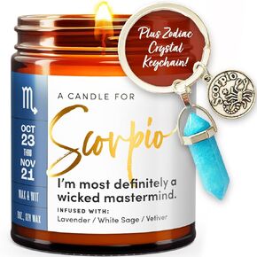 WAX & WIT Libra Gifts for Women, Zodiac Gifts for Women, Astrology Gifts, Zodiac Candles, Libra Candle, September Birthday Gifts for Women, October Birthday Gifts for Women, Astrology Candle - 9oz