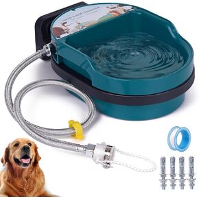 Automatic Water Dispenser for Dog,2.3L Automatic Water Bowl for Dog Chicken Self Filling,Automatic Waterer Kits with Universal Connector Fit 3/4" 1/2" Faucet and Water Pipe,Outdoor Dog Water Bowl