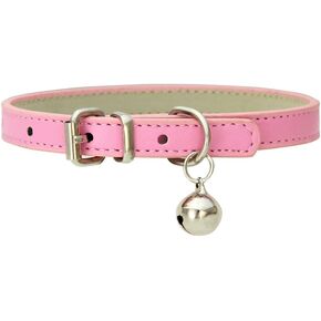 Cat Collar with Bells - Cute Accessories for Pet Collars, Adjustable for Cat and Puppy - Cat and Dog Collar, Pink