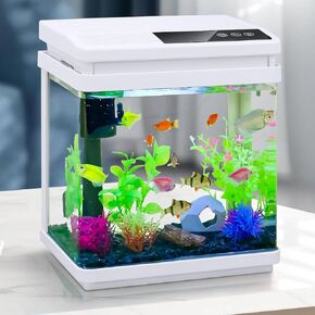 10 Gallon Beginner Betta Fish Tank Aquarium kit Intelligent Timed Shutdown, Seven LED Lights, Adjustable Brightness, High-Transparency Glass, Efficient Filtration