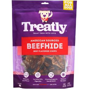 American Sourced Beefhide Chips Dog Chew Treats - Beef Flavor, 22oz/1 Pack