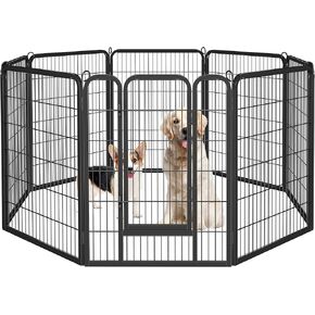 Yaheetech Heavy Duty Wider Dog Playpen, 8 Panels Outdoor Pet Fence for Large/Medium/Small Animals Foldable Puppy Exercise Pen for Garden/Yard/RV/Camping 40 Inch Height x 32 Inch Width
