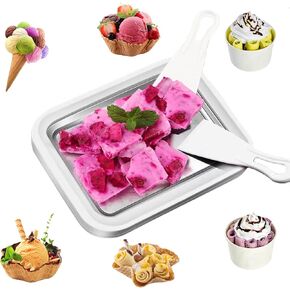 Rolled Ice Cream Maker, KITCHSTAR Ice Cream Maker Machine - Ice Cream Maker for Kids - Frozen Fruit Ice Cream Maker- Soft Serve Ice Cream Machine for Home - Yogurt Maker- Great Gifts for Kids Friends