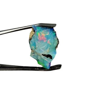SGM Shop™ Natural Ethiopian Opal Rough 15.3 Cts Single Piece Raw Fire Crystals Rock Play of Colors Welo Opal October Birthstone Loose Gemstone Jewelry Making Healing Chakra Wire Wrapping Crystals