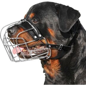 Extra Large Dog Muzzle for Rottweiler – XL Heavy Duty Rottweiler Muzzle – Metal Large Dog Muzzle for Barking and Biting for Rottweiler, Cane Corso, Mastiff and Other Large Breeds