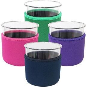 Reusable Ice Cream Sleeve, 4 Pcs Neoprene Insulated Sleeves for Ninja Creami Pints, Compatible with NC301 NC300 NC299AMZ Series Ice Cream Maker Containers, Only Sleeve(Colorful,16oz)
