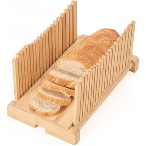 Bread Slicer，Bamboo Bread Cutter for Homemade Bread, Foldable Adjustable Bread Slicing Guide with 3 Slice Thickness, Making Cutting Bagels or Even Bread Slices Easy in Kuwait