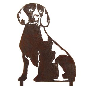 Corten Steel Beagle Dog Silhouette Yard Stake (Large)