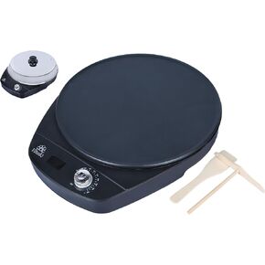 16" Electric Injera Maker - Griddle for Crepe, Lefse, Ethiopian Mogogo, Mitad, Pancake, Teff - Adjustable Heat Control with Digital Screen - Non-Stackable Surface - Even Heat Distribution