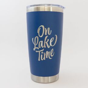 Lake Mug, 20 oz Togo Coffee Tumbler, Lake Day Essentials, Lakehouse Gifts for Men,Women, Outdoor Coffee Mug (Royal Blue)
