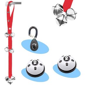 5 Pack Dog Doorbells Puppy Training Dog Training Bells Training Bells for Puppies Outside Button for Dogs Toys Adjustable Strap Doorbell Dog Training Clicker cat Buttons for Communication