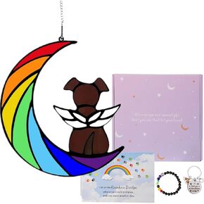 Dog Memorial Gifts for Loss of Dog,Dog Memorial Sun Catcher, Pet Loss Sympathy Gift,Dog Death Sympathy Gifts,Rainbow Bridge Dog Memorial Gifts,Pet Memorial Gifts for Dogs Loss of Dog