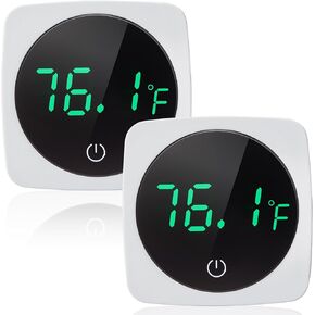 قطعتان من ميزان حرارة حوض السمك الرقمي، ميزان حرارة خزان الأسماك، شاشة LED دقيقة، لاصقة لخزان درجة حرارة حوض السمك، قياس درجة حرارة الماء للأسماك أو القنفذ البحري أو السلحفاة أو المائية in Kuwait