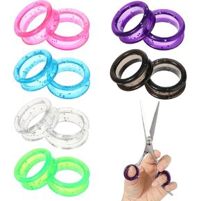 12 PCS Scissors Finger Rings Soft Silicone Scissors for Pet Grooming Scissors Accessories for Animal Hair Cutting Thumb Inserts Finger Protector Ring for Professional Barber