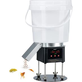 Pond Fish Feeder, Briidea Automatic Fish Feeder for Pond with Animal-Proof Design, 4L Large Capacity, Low Battery Alert, Perfect for Daily & Vacation Feeding