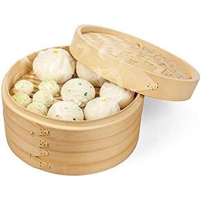 Fuji Merchandise W18-6-N 6" D Bamboo Steamer, One Size, Cream