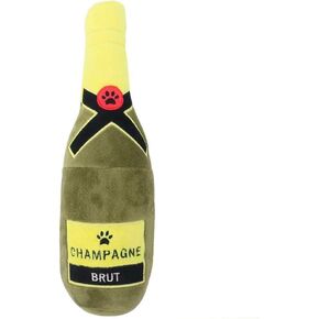 Plush Champagne Glasses Dog Toy, Plush Dog Toy for Birthday Gift, Holiday Party Favor (2 Pack: Champagne Glasses)