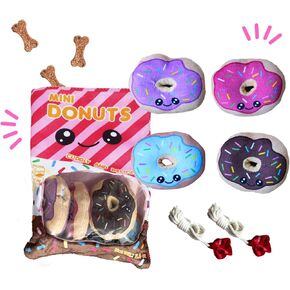 Donut Dog Snuffle Toys, Squeaky Crinkle Interactive Dog Toys, Dog Enrichment Treat Puzzle for Boredom and Mental Stimulation, Puppies, Small and Medium Dogs