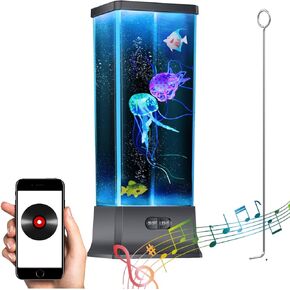 Jellyfish Lamp Jelly Fish Tank Aquarium with Bluetooth Speaker White Noise Machine Gifts for Boys Girls Men Women Birthday Holiday Cool Home Decor for Bedroom Living Room
