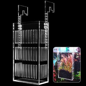 La La Pet®Adjustable Hanging Aquarium Plant Holder Acrylic Breeder Box for Fish Tank Transparent Hatching Incubator Box Isolation Box for Small Fish Large