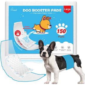 Dog Diaper Liners for Dog Diapers Male and Female 150ct Super Absorption Disposable Booster Pads for Most Reusable Pet Belly Bands, Washable Puppy Diapers Wraps in Kuwait