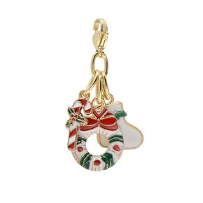 Dainty Christmas Gift Clasp Charms Santa Reindeer Christmas Tree