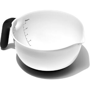 OXO Good Grips 4Qt BPA Free Plastic Batter Mixing Bow with Lid, White