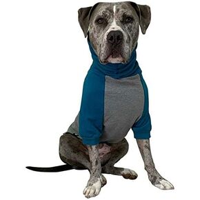 Tooth & Honey Large Dog Sweater/Pitbull/Large/Medium/X Large Dog Sweater Dog Sweatshirt/Teal & Grey (X-Large)