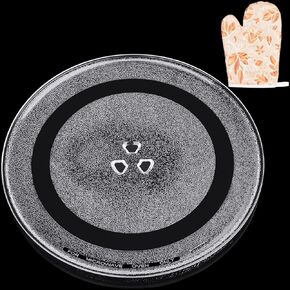 12" Turntable Plate Replacement for Whirlpool Kenmore Maytag Amana Estate Microwaves, 4393799 Glass Cooking Tray with Three Partial Circles Center