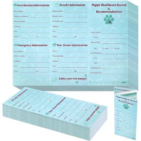 25 Pack Dog Vaccines Large Records Tri Fold Dog Health Records Book and Recommendations Puppy Vaccination Shot Booklets for Pet Supplies Home