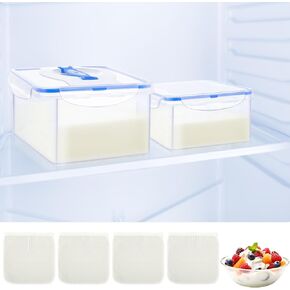 2.5 Gallon Flat Greek Yogurt Strainer Set Greek Yogurt Maker Greek Yogurt Maker with Fine Mesh Bag for Greek Yogurt, Soybean Milk, Kefir, Berries, Soup, Fruit Juice, Coffee in Kuwait