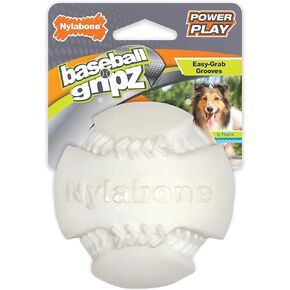 Nylabone Power Play Soccer Ball Gripz Fetch Toy, Squeaky Ball Chew Toy for Dogs, Medium (1 Count)