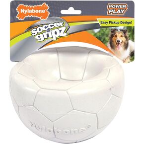 Nylabone Power Play Soccer Ball Gripz Fetch Toy, Squeaky Ball Chew Toy for Dogs, Medium (1 Count)