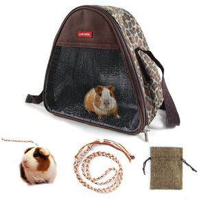 Hamster Guinea Pig Bag Carrier Accessories Small Animals Hedgehog Squirrel Chinchilla Sugar Glider Outdoor Travel Bag Zipper Portable Breathable Outgoing Bags