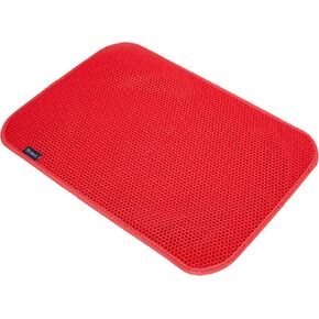 Cat Litter Mat, Foldable Cat Litter Mat, 23.6"x 14.8", Honeycomb Design, Skid-Proof, Water-Proof, Double Layer, Easy to Clean, Less Waste, Turquoise
