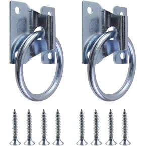 2Pcs M7*60 Cross Tie Ring for Horse,Block Tie Ring Hitching Ring with Screws for Horse Stall Stable，Horse Barn Supplie