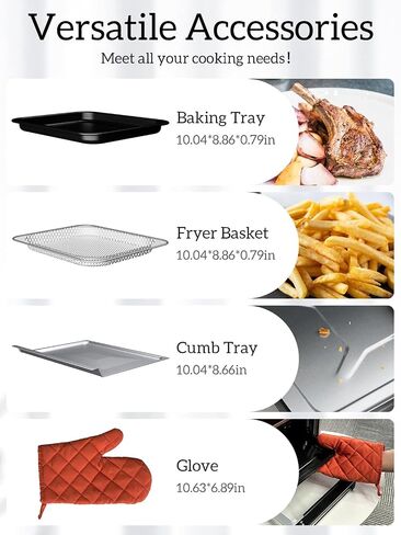 Air Fryer Toaster Oven Combo, 12.6 QT XL Stainless Steel Airfryer 10 in 1, Convection Oven Countertop Non Toxic for Bake, Roast, Reheat, Broiler, Dehydrate with Digital Touch Screen in Saudi Arabia