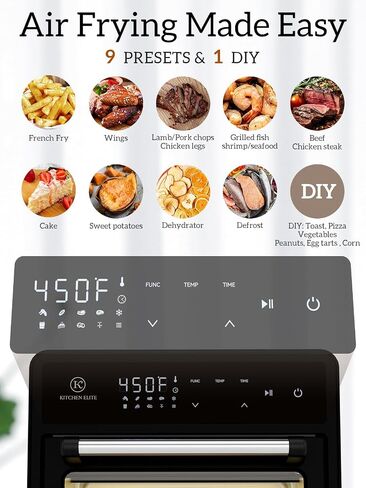 Air Fryer Toaster Oven Combo, 12.6 QT XL Stainless Steel Airfryer 10 in 1, Convection Oven Countertop Non Toxic for Bake, Roast, Reheat, Broiler, Dehydrate with Digital Touch Screen in Saudi Arabia